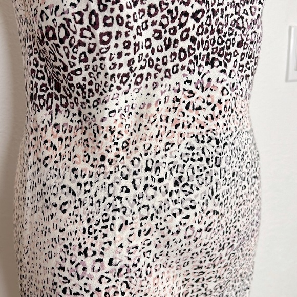 LOVESTITCH Cowl Neck Strappy All Over Pastel Leopard Abstract Print Long Dress - Picture 6 of 9